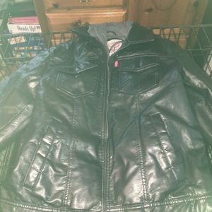 Black leather jacket